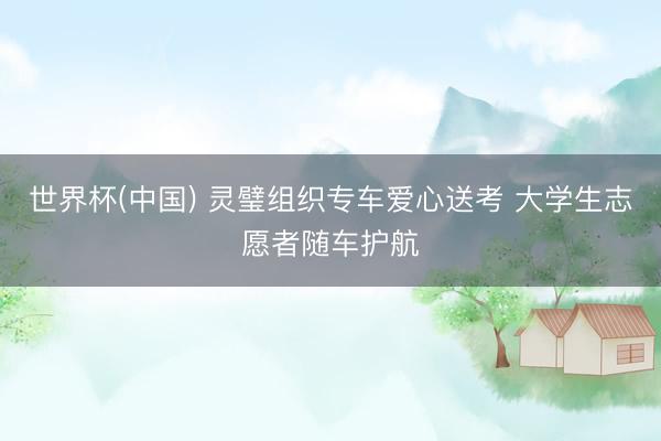 世界杯(中国) 灵璧组织专车爱心送考 大学生志愿者随车护航