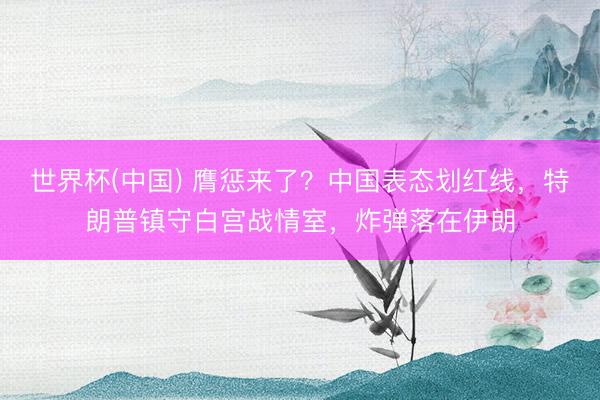 世界杯(中国) 膺惩来了?中国表态划红线,特朗普镇守白宫战情室,炸弹落在伊朗