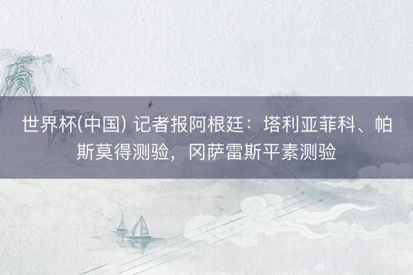 世界杯(中国) 记者报阿根廷：塔利亚菲科、帕斯莫得测验，冈萨雷斯平素测验