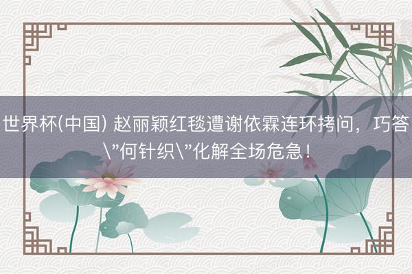 世界杯(中国) 赵丽颖红毯遭谢依霖连环拷问，巧答
