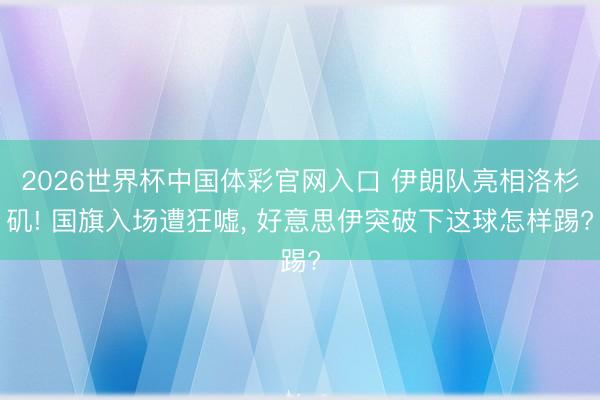 2026世界杯中国体彩官网入口 伊朗队亮相洛杉矶! 国旗入场遭狂嘘， 好意思伊突破下这球怎样踢?