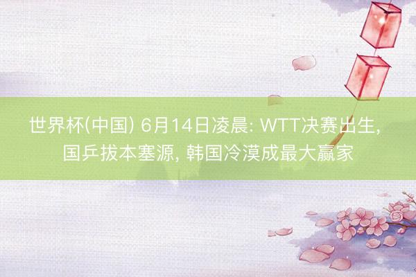 世界杯(中国) 6月14日凌晨: WTT决赛出生， 国乒拔本塞源， 韩国冷漠成最大赢家