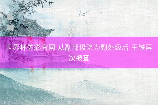 世界杯体彩官网 从副部级降为副处级后 王铁再次被查