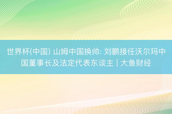 世界杯(中国) 山姆中国换帅: 刘鹏接任沃尔玛中国董事长及法定代表东谈主 | 大鱼财经